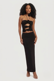 Vestido Longo Cut-Out Floral