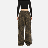Calça Elegante Cargo Leopardo
