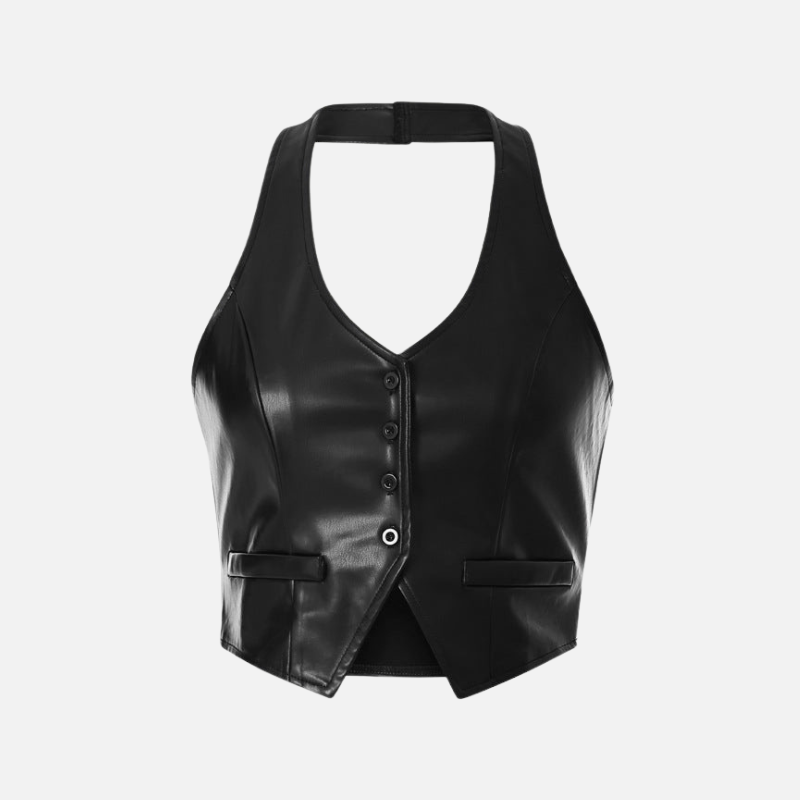 Cropped Elegante Couro Rosie