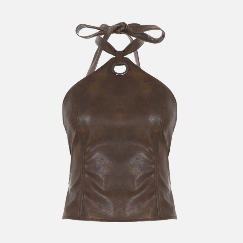 Top Elegante Couro Desirée