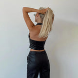 Cropped Elegante Couro Rosie