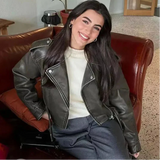 Jaqueta Elegante Couro Ruth