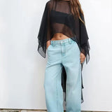 Blusa Elegante Capa Assimétrica