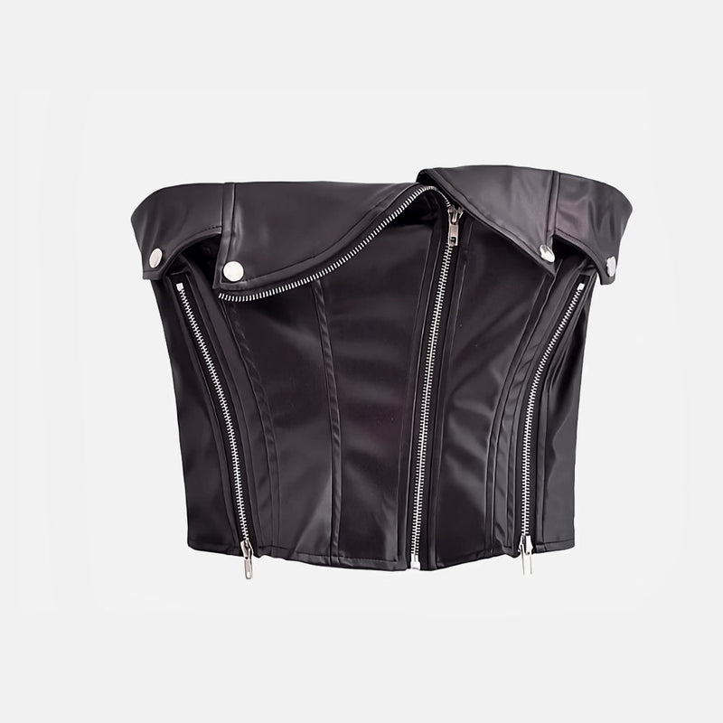 Corset Elegante Couro Lisa