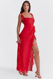 Vestido Longo Babado Estela