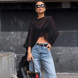 Blusa Elegante Capa Assimétrica