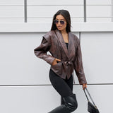 Jaqueta Elegante Couro Francisca