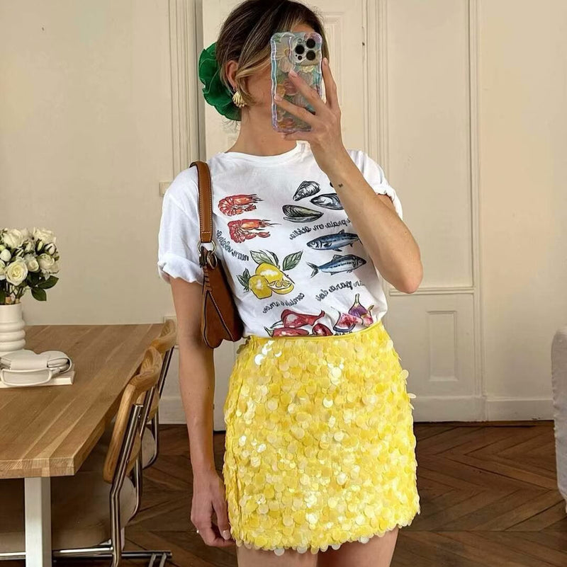 Saia Elegante Paetê Eliana