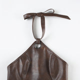 Top Elegante Couro Desirée